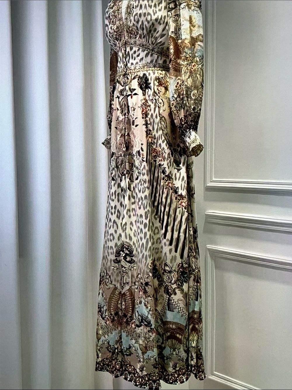 Camilla Cream Floral & Leopard Print Long Sleeve Maxi Dress - Picture 4 of 8